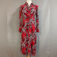 Free People Red Floral Midi Dress