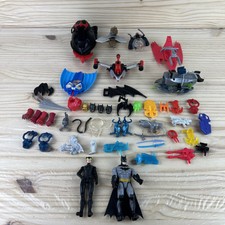 Spinmaster Dc Accessories Lot Batman Batgirl Weapons Missiles Helmets Snowmobile