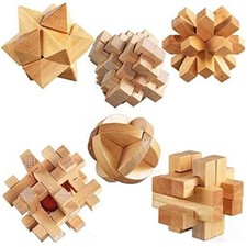 3D Wooden Cube Brain Teaser Puzzle
