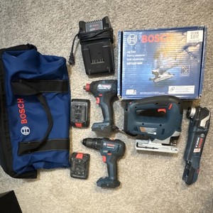 Bosch 18V Brushless 4-Tool Set GST18V-50N GDX18V-200C Batteries Charger