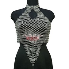 Handmade Chainmail Top Aluminum Butted Ring Medieval Cosplay Fantasy Costume