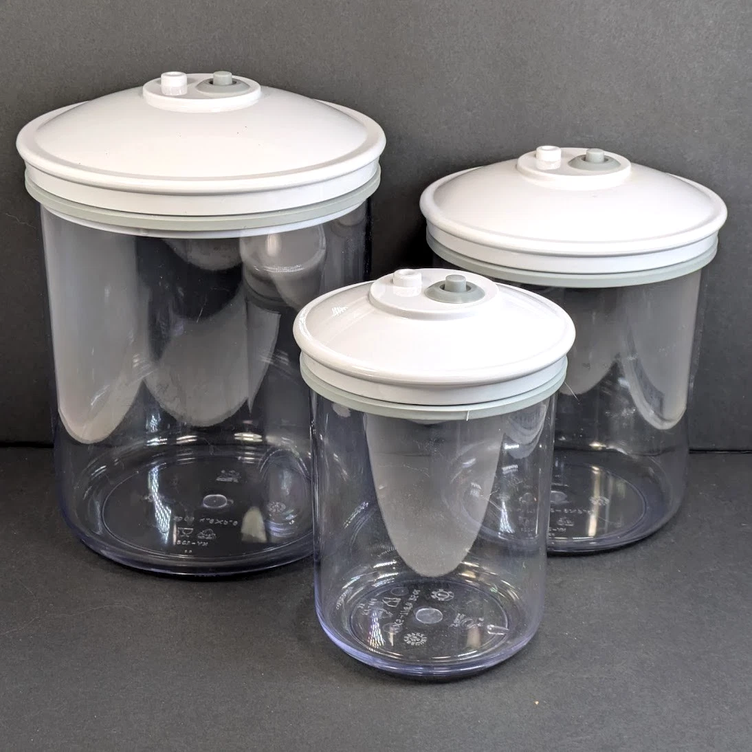FoodSaver Snail Vacuum Seal Canister (Set of 3) 80oz 50oz 25oz Clear Accessory
