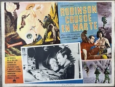 ROBINSON CRUSOE ON MARS ADAM WEST PAUL MANTEE MEXICAN LOBBY CARD 1964