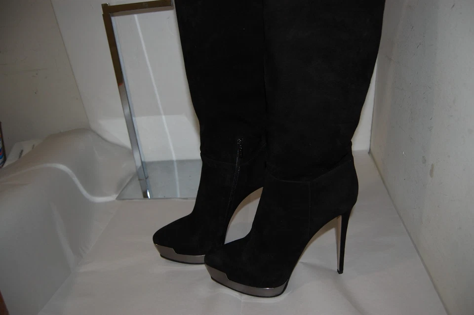 40/US9❤️ BOTAS ALTAS LE SILLA ITALY GAMUZA CUERO PLATAFORMA SOBRE LA RODILLA Foto 4 de 4