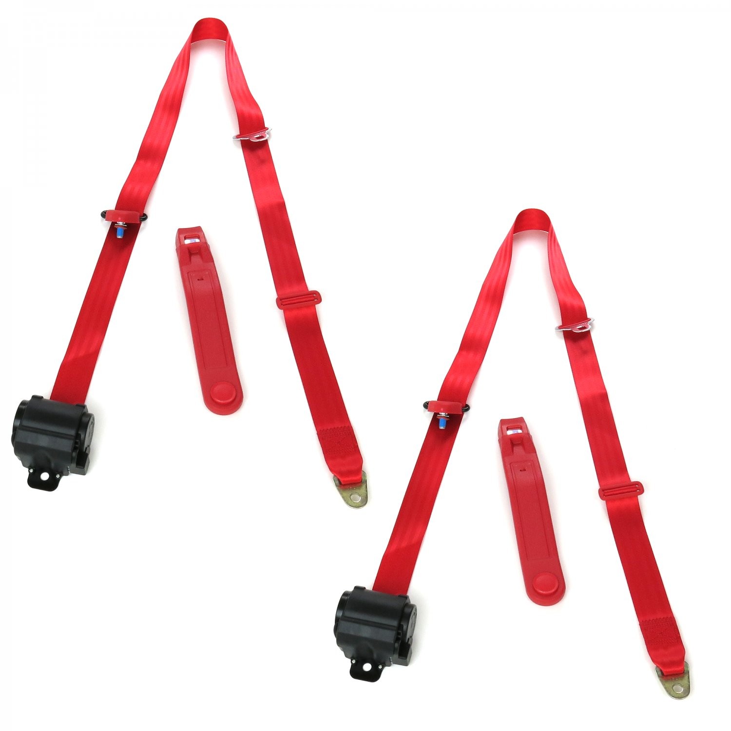 Ford GT40 1964 - 1969 Standard 3pt Red Retract Bucket Seat Belt Kit-2 Belts