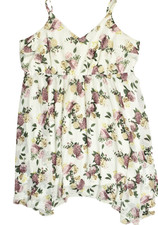 Torrid Womens Size 4 White Floral Chiffon Sleeveless Smocked Mini Dress Polyeste