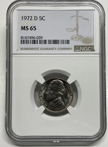 1972-D Jefferson Nickel 5c NGC MS 65