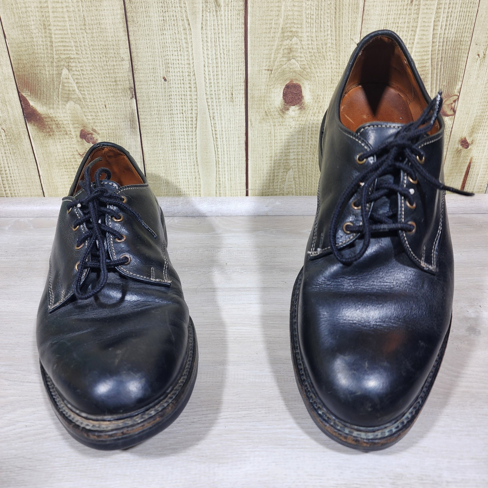 SAOLA Scarpe eleganti derby Allen Edmonds da uomo Fulton in pelle nera nere taglia 11D