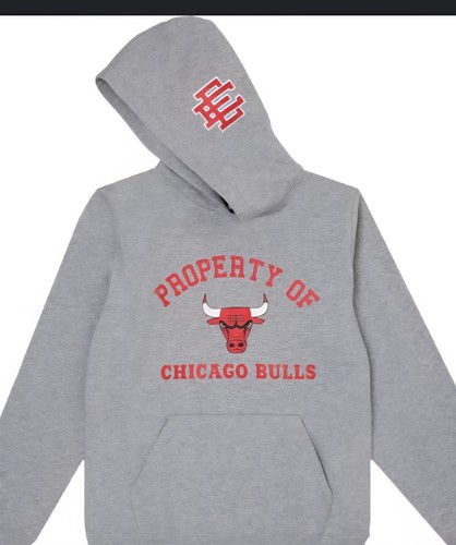 Sudadera con Capucha Atlética Eric Emanuel Chicago Bulls New Era-Gris-Talla Grande EE22 *NUEVA CON ETIQUETAS* - Imagen 6 de 7