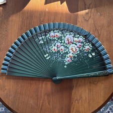 Vintage El Corte Ingles Talla Women's Multicolor Painted Folding Hand Fan