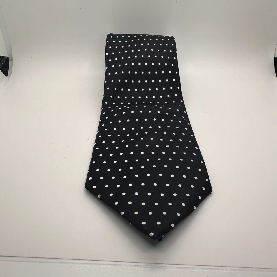 Steve Harvey Boardroom 真丝领带 - 黑色带白色圆点精致 — 第 3/4 张图片