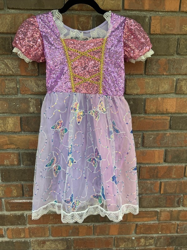 Beautiful Princess Dress/costume With Lighted Skirt Sequins And Butterflies