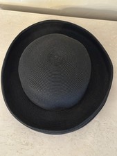 Vintage Eric Javits New York Squishee Packable Wide Brim Sun Hat Black