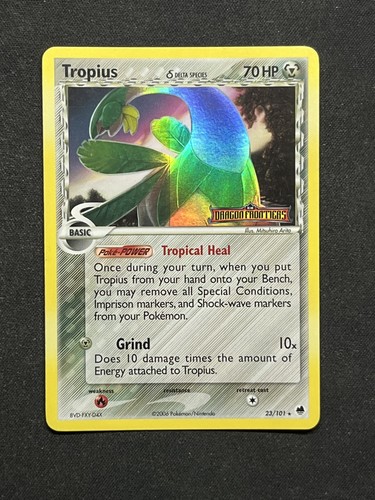 Reverse Holo Tropius 23/101 Dragon Frontiers Delta Species Rare Eng LP Stamped