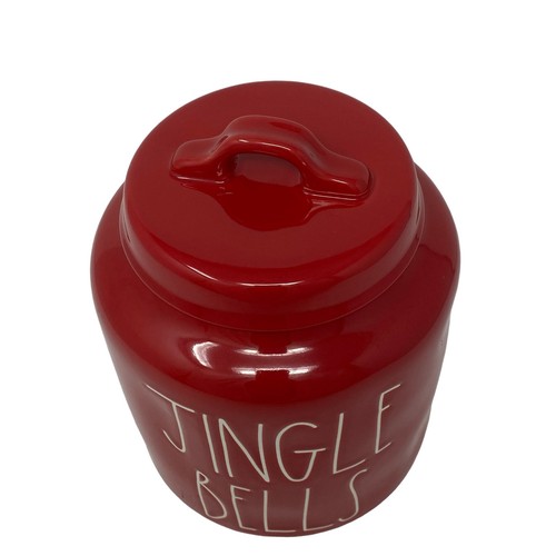 Barattolo barattolo biscotti Rae Dunn By Magenta Natale natalizio rosso JINGLE BELLS - Foto 10 di 12