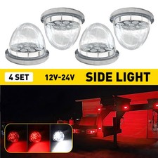 LED Watermelon Side Marker Lights Turn Signal 12V Light Red White 4-Wire 4PCS