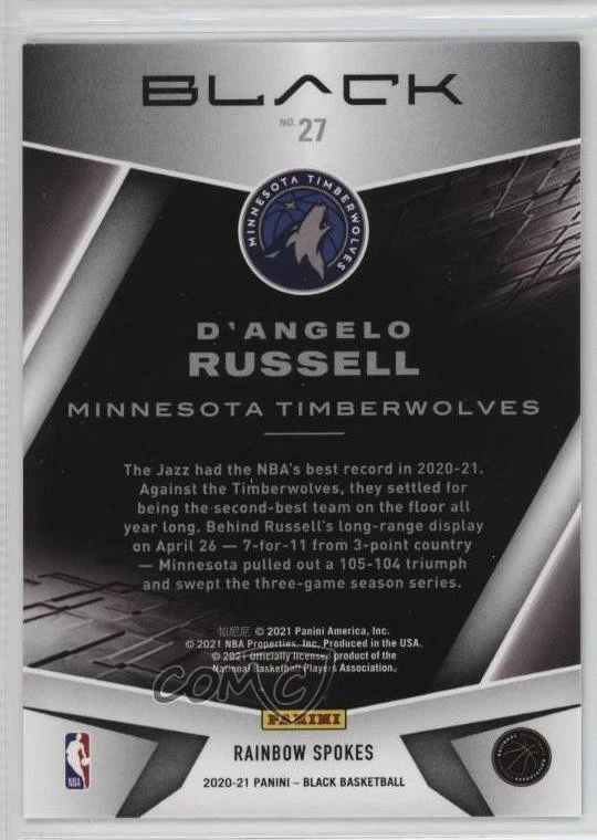 2020-21 Panini Black Copper /49 D'Angelo Russell #27 - Image 2 of 2