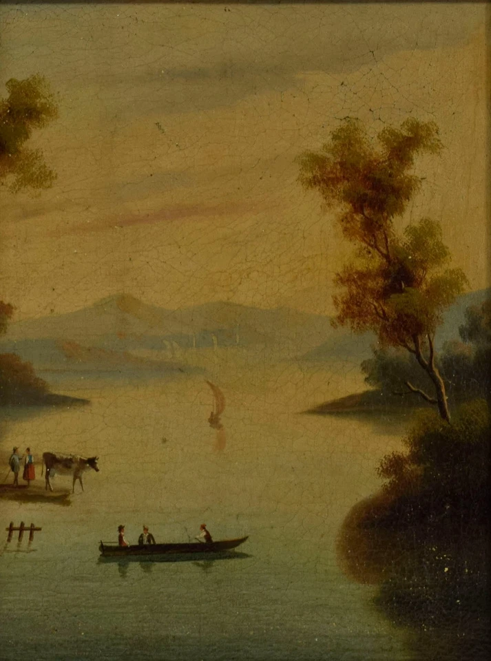 Altes Gemälde, Romantische Landschaft, Öl, 51 x 41 cm - Bild 3 von 4