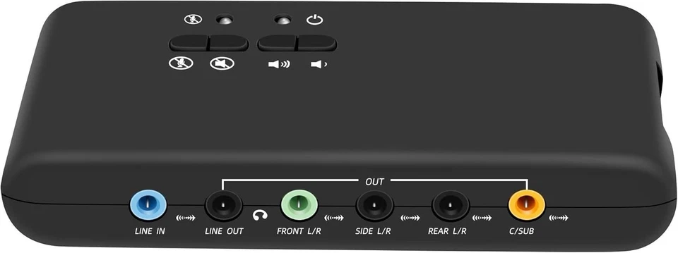 USB Soundkarte 7.1 8 Kanäle Surround Kopfhörer Lautsprecher digitale Ans... - Bild 4 von 4