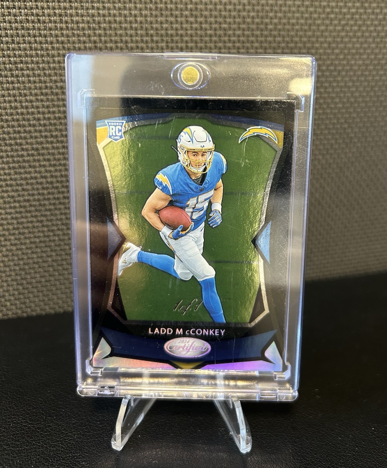 2024 Panini Certified Rookies - Ladd McConkey #125 1 Of 1 - Black Prizm (1/1) RC