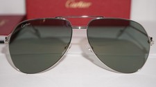 CARTIER Sunglasses Aviator Silver Silver Green CT0110S 008 62 14 140