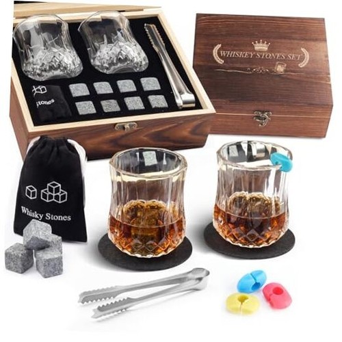 Whiskey Stones Gifts for Men, Anniversary Birthday Gifts White Elephant Gifts