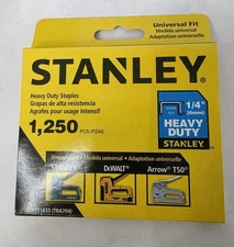 Stanley Heavy Duty Staples 1/4" (6mm) STHT71833 (TRA704) 1,250 Pieces 