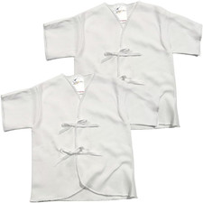 Junior Joy Baby Wrap over Vests 3-6 Months - 2 Pack, Short Sleeves with Embroide