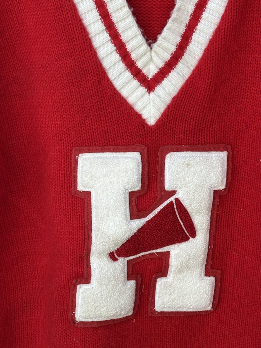 Vintage 80s Girl's Acrylic Cheerleader Sweater Size S USA