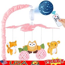 Baby Crib Mobile Musical Remote Control 360  Rotation Starlight Projection Toys