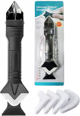 Silicone Caulking Tool 3 in 1, Glass Glue Angle Scraper, Stainless Steelhead Cau
