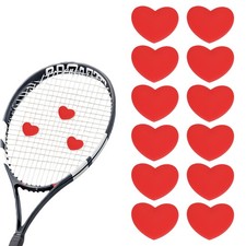 Tennis Dampener, Heart Silicone Tennis Racket Dampeners 12 Pcs Red