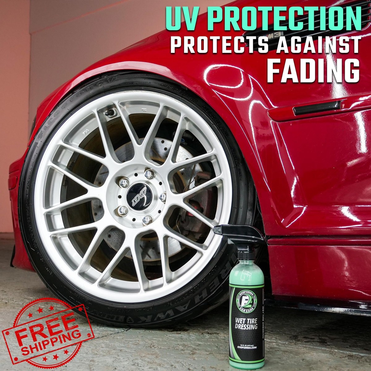 ExoForma Wet Tire Dressing Spray, High Shine, No Sling, UV Protection, 16  fl oz