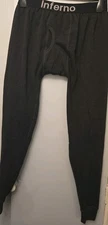 Mens Black Long Johns Thermal Underwear  Inferno 36 Inch Waist 28 Inch Leg