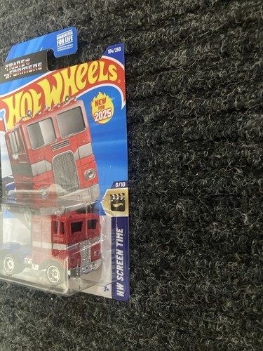 2025 HOT WHEELS F CASE TRANSFORMERS OPTIMUS PRIME RED HW SCREEN TIME 6/10 - Picture 3 of 3
