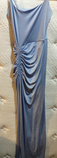 Windsor Powder Blue Small Ruched Dress With Side Slit Skirt