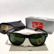 Ray-Ban Wayfarer RB2140 Sunglasses Black Frame Glass Green Lens 50-22 mm