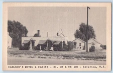 1940 Riverton New Jersey NJ Vintage Postcard Carlson's Motel Cabins Lodge Inn