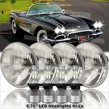 4PCS For Chevy Corvette C3 68-82 5 3/4" 5.75" LED Headlights Hi/Lo Beam DRL Lamp