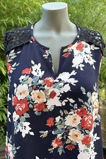 SHEIN blue floral retro vintage style dress Size Large