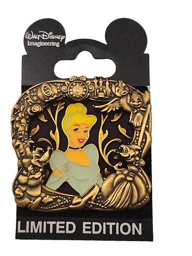Disney Pin Cinderella Stained Glass Princess Mice Cast Member WDI LE 300 107472