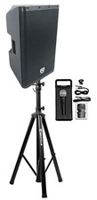 Rockville DX12 12" Class D 500 Watt RMS Powered DJ PA Speaker Stand Microphone