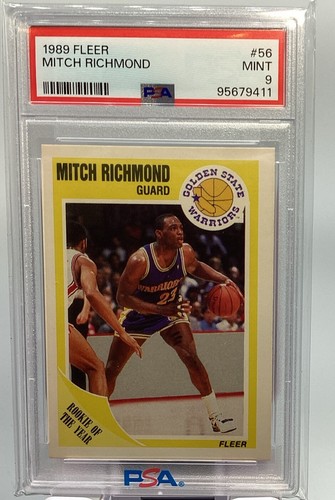 Mitch Richmond PSA 9 - 1989 Fleer #56 “Rookie Of The Year“ - Warriors, Kings