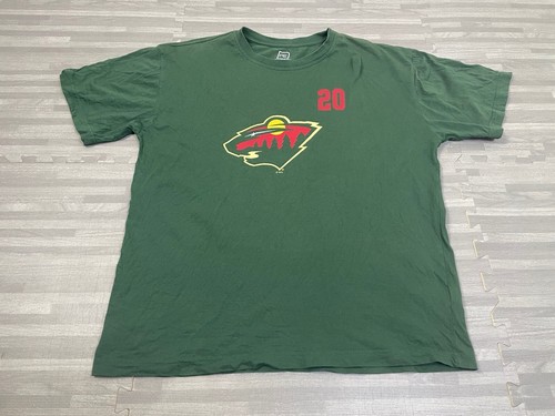 NHL Minnesota Wild #20 Suter Herren Größe XL T-Shirt grün kurzärmelig Crew Baumwolle