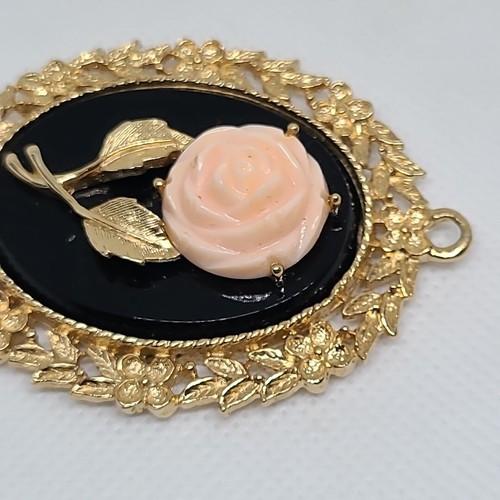 Vintage AVON Serena Rose Cameo Pendant W Mirror On Reverse 1973 NO CHAIN NO BAIL - Picture 5 of 6