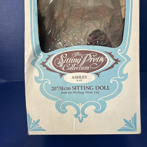 NOB Heritage Mint Ashley Sitting Pretty Porcelain Doll Red & Black Plaid Dress - Picture 3 of 20