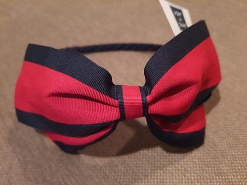 Janie and Jack red navy large Bow headband Hair Band NWT one size accessory new