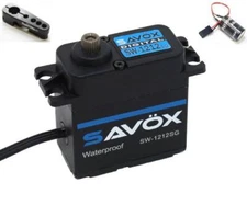 Mega Combo - Savox SW-1212SG-BE Waterproof Servo + Glitch Buster + Aluminun Horn