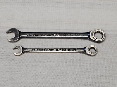 2 Proto Anti-Slip Ratcheting combination Spline Wrench Sae 9/16 3/8'' SCR18 SCR12