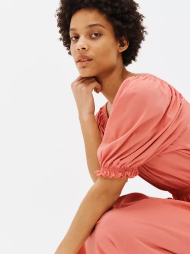 John Lewis Midi Dress Coral Pink T-Shirt Small / UK 8-10 - BNWT RRP 32 - Picture 2 of 11